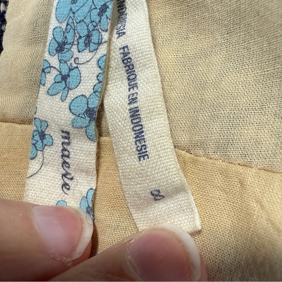 Anthropologie Maeve Boho Shibori Tie Dye Strapless Dress, Blue & Tan, Size 8 - Picture 10 of 15